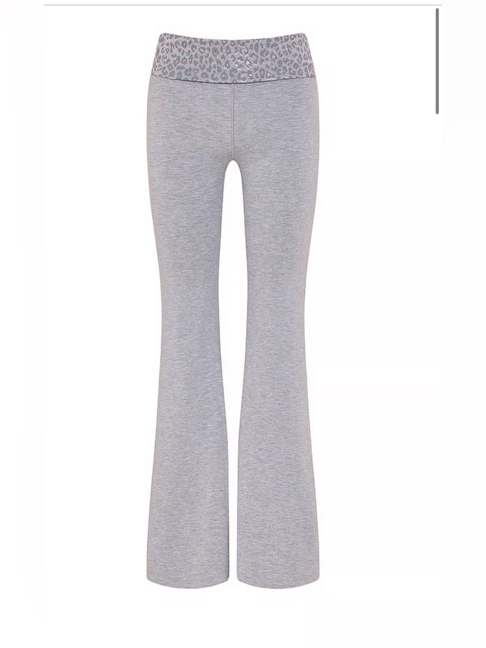 Victoria's Secret Gray Wide Leg Lounge Pants with Leopard Waistband